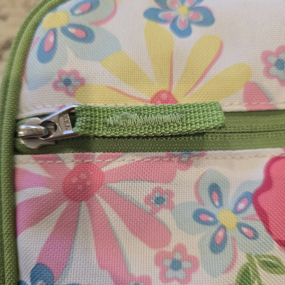 Pottery Barn Kids Floral Lunch Bag with Green Trim